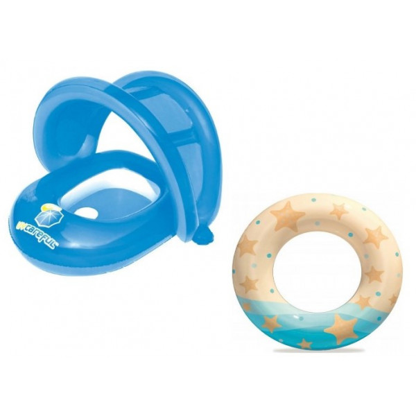 Комплект Bestway 23095 плотик+круг 34091 (blue)/36014 (зірка) Комплект Bestway 23095 плотик+круг 34091 (blue)/36014 (зірка)